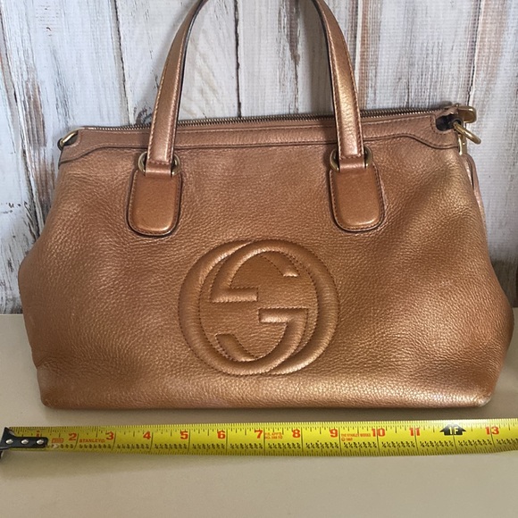 Authentic Gucci soho two way bag satchel crossbody Japan exclusive rose gold. - Picture 11 of 16